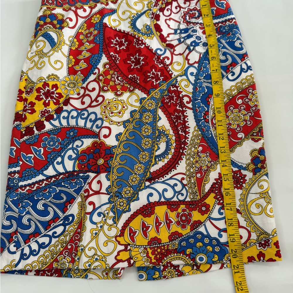 Talbot’s Colorful Paisley Print red, blue, yellow & white Pencil skirt size 6P - Picture 6 of 10